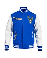Pro Standard Men's Blue Milwaukee Bucks 2024/25 City Edition Wool Varsity Full-Zip Jacket