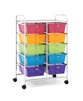 10-Drawer Rolling Storage Cart