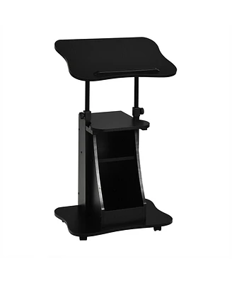 Sit-to-Stand Laptop Desk Cart Height Adjustable with Storage
