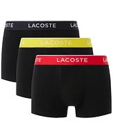 Lacoste Men's 3-Pack Regular-Fit Logo Waistband Trunk Underwear