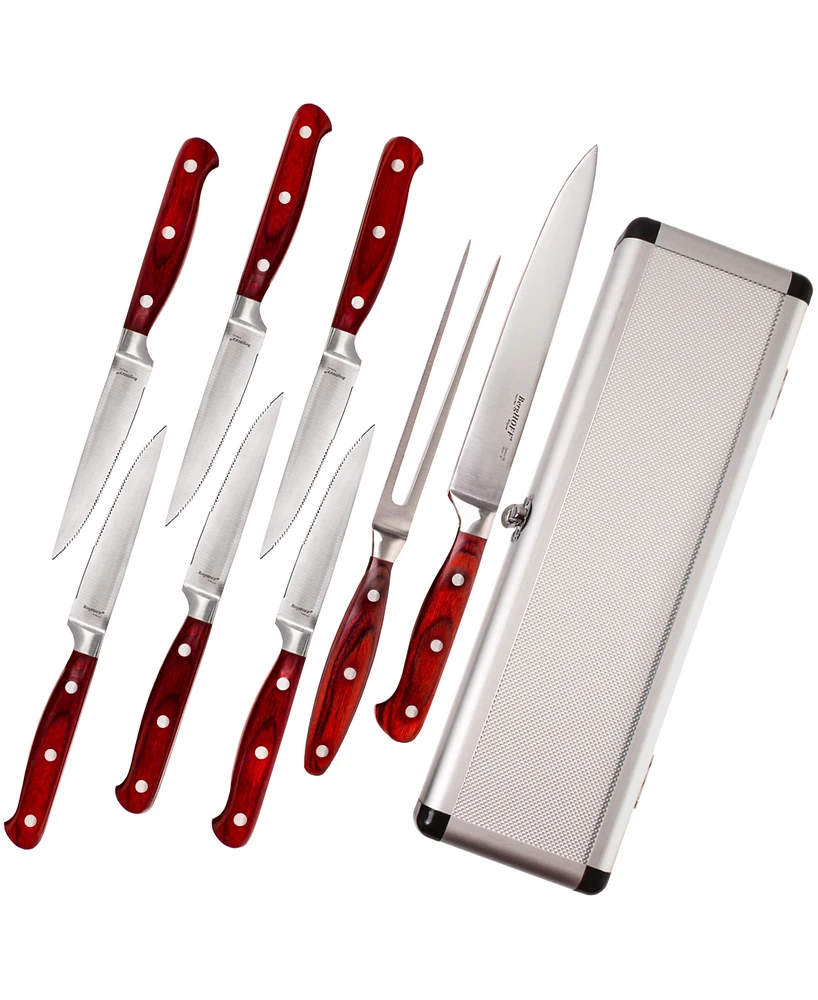 BergHOFF Pakka Wood 9-Piece Steak Carving Knife Set