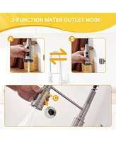 Kitchen Faucet with Pull Down Sprayer, 360°Rotation Spout and 3-Function Nozzle for Use Various Styles