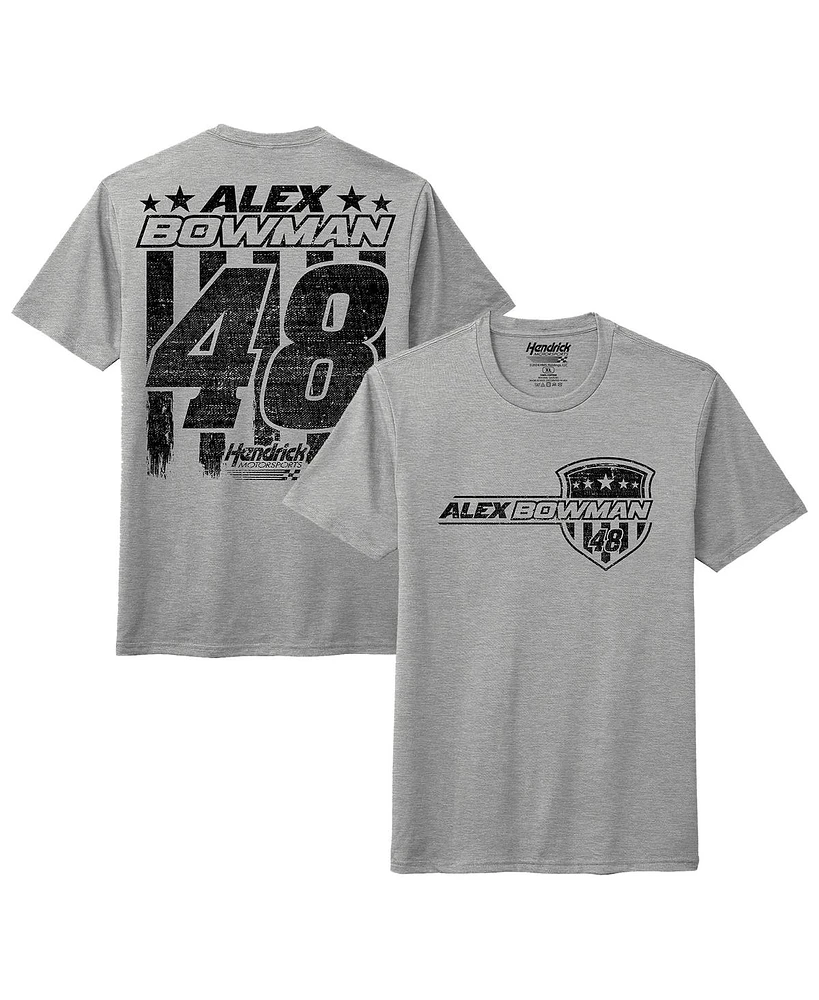 Hendrick Motorsports Team Collection Men's Heather Gray Alex Bowman Patriotic T-Shirt