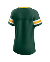 Fanatics Women's Green Bay Packers Bling Athena Jersey Style Lace-up T-Shirt
