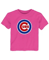 Outerstuff Toddler Pink Chicago Cubs Primary Logo T-Shirt