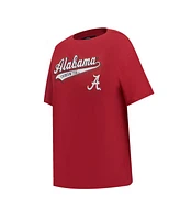 Pro Standard Women's Crimson Alabama Tide Script Tail Oversized Boyfriend T-Shirt