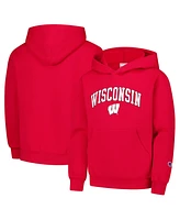 Champion Big Boys and Girls Red Wisconsin Badgers Campus Pullover Hoodie