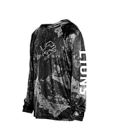 New Era Men's Black Detroit Lions Realtree Xtreme Camo Raglan Long Sleeve Hooded Top