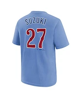 Nike Big Boys and Girls Seiya Suzuki Baby Blue Chicago Cubs Player Name Number T-Shirt