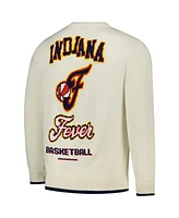 The Wild Collective Men's and Women's Cream Indiana Fever Jacquard Pullover Sweater
