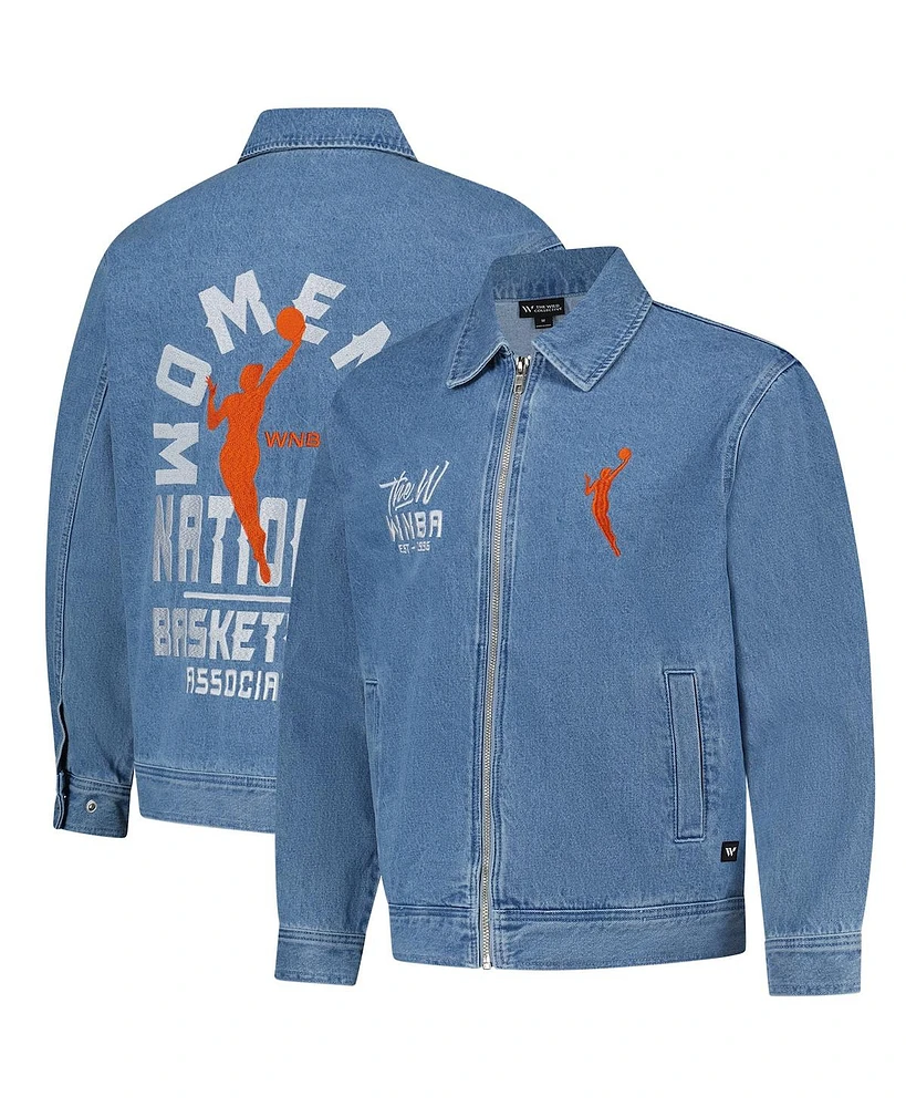 The Wild Collective Men's and Women's Blue Wnba Gear Denim Full-Zip Jacket