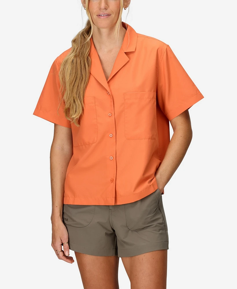Marmot Women's Air Exchange Upf 40 Camp Short Sleeve Collar Shirt
