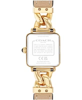 Coach Women's Cass Gold-Tone Stainless Steel and Leather Strap Watch