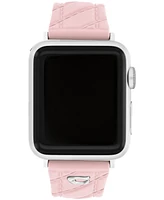 Coach Women's Quilted Pink Silicone Apple Watch Strap 38mm, 40mm, 41mm
