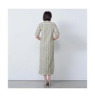 Etcetera Women's Stripes Spring Shift Maxi Dress Austen