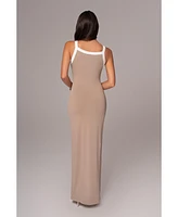 Jluxlabel Plus White Francesca Contrast Maxi Dress