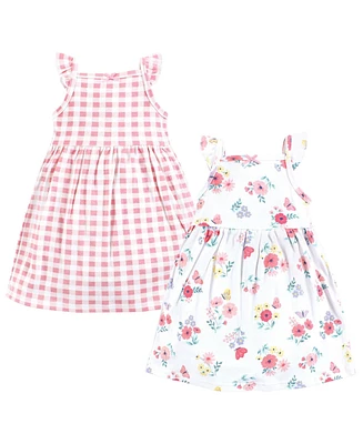 Hudson Baby Girls Cotton Dresses, Butterfly Floral, 9-12 Months