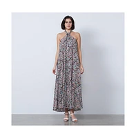 Etcetera Women's Floral Print Cotton Halter Dress Chloris
