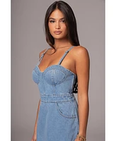 Jluxlabel Women's Mara Denim Bustier Dress