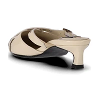 Zyra Onix Cream Leather Mules