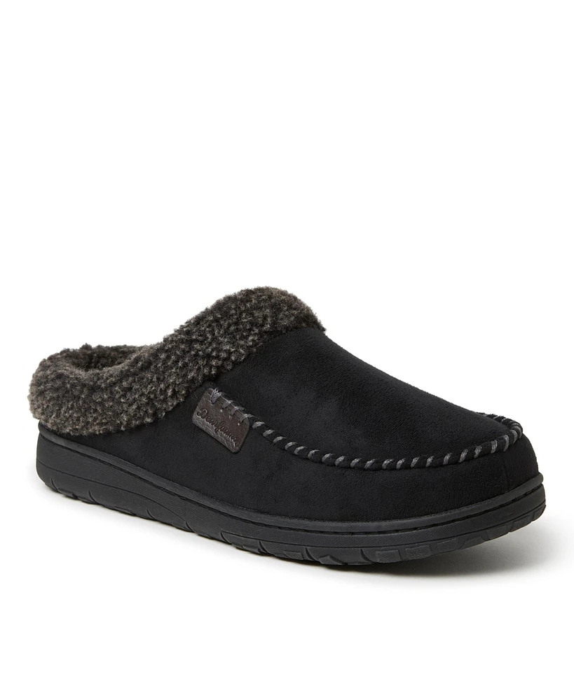 Dearfoams Men's Microsuede Moccasin Toe House Shoe Clog Slipper