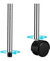 Simple Deluxe Heavy Duty 4-Shelf Shelving Unit with Wheel and Adjustable Feet, 36''(L) x14''(W) x54''(H), Chrome