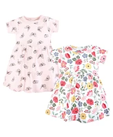 Hudson Baby Girls Cotton Dresses, Modern Botanical, 9-12 Months