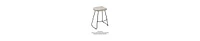 Rustic Counter Stool – Backless Mango Wood Saddle Seat with Whitewash Finish