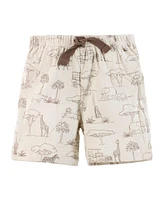 Hudson Baby Boys Shorts Bottoms 4-Pack, Safari Scene