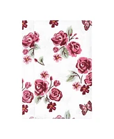 Hudson Baby Boys and Girls Cotton Poly Flannel Burp Cloths 8-Pack, Sweet Roses, One Size