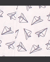 Hudson Baby Boys and Girls Cotton Poly Flannel Burp Cloths 8-Pack, Paper Airplane, One Size