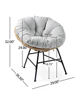 Palos Outdoor Wicker Lounge Chair Set of 2