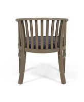 Outdoor Wood Dining Chairs Cushions (2) Dark Grey