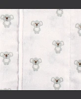 Hudson Baby Luvable Friends Cotton Poly Flannel Burp Cloths 8-Pack Set, Koala, One Size