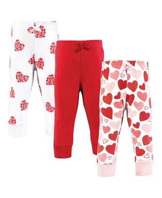 Hudson Baby Girls Cotton Pants and Leggings, Valentine Hearts