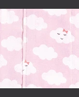 Hudson Baby Luvable Friends Girls Cotton Poly Flannel Burp Cloths 8-Pack, Girl Clouds, One Size