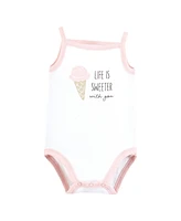Touched by Nature Baby Girls Cotton Bodysuits, Popsicle