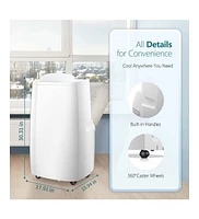 Cowsar 14,000 Btu Portable Ac, 3-in-1 (Cooling/Dehumidifier/Fan), Remote, Quiet, Cools 700 sq.ft