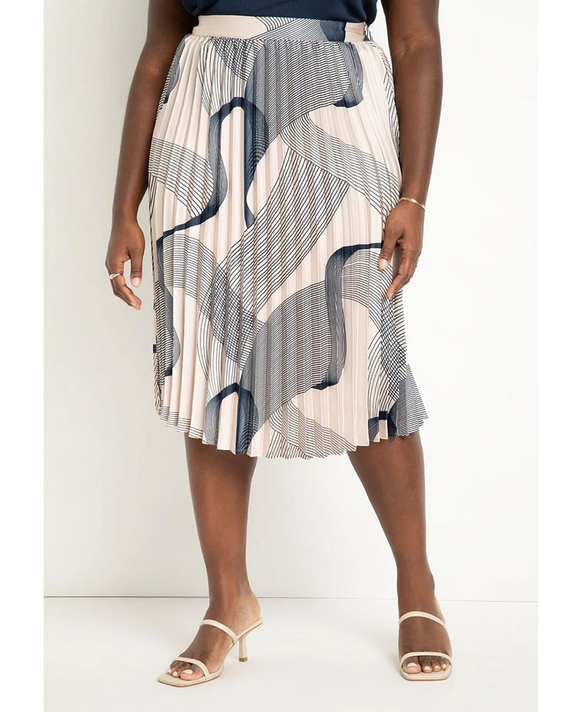 Eloquii Plus Pleated Midi Skirt