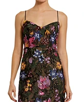 Mac Duggal Women's Spaghetti Strap Floral Embroidered Gown