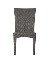 Woven Wicker Outdoor Dining Chairs - Set of 2