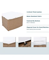 10-Pc Outdoor Rattan Sectional Sofa Set, White