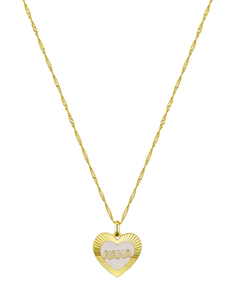 Unwritten Mother of Pearl Diamond Cut Heart Nana Necklace