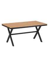 Outdoor Pe rattan set, chairs & plastic wood table