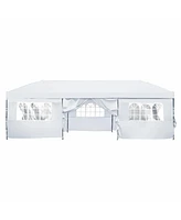 10x30 White Pop-Up Canopy Tent with Sidewalls & Wheeled Bag