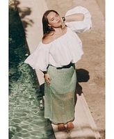 Eloquii Plus Semi Sheer Sequin Midi Skirt