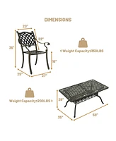 Mondawe 7-Piece Outdoor Patio Furniture Set Dinning Chair with Foldable Table