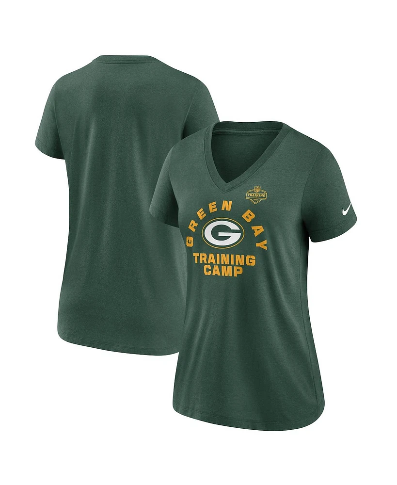 Nike Women's Green Bay Packers 2022 Training Camp Tri-Blend V-Neck T-Shirt