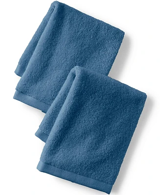 Lands' End Turkish Quick-Dry Cotton 2-Piece Washcloth Set