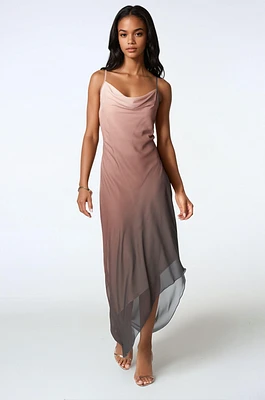 Bebe Women's Ombre Chiffon Cowl Dress